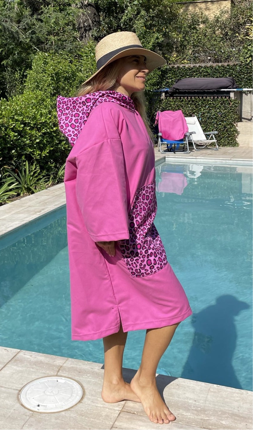 Perezoso Playero Rosado Print Fucsia